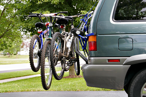 bicycle carrier with three bicycles