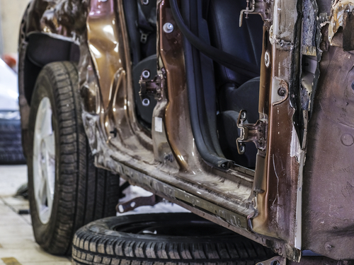 Crash car frame damage