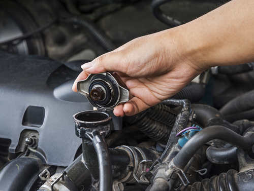 Draining coolant from a car radiator