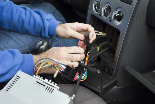 Switch on the light on the new car radio