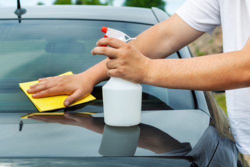 clean the car with silicone cleaner