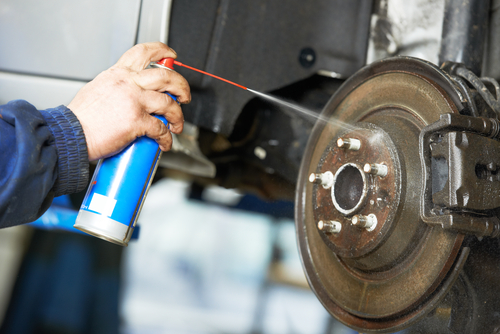spill squeaky brakes with brake cleaner