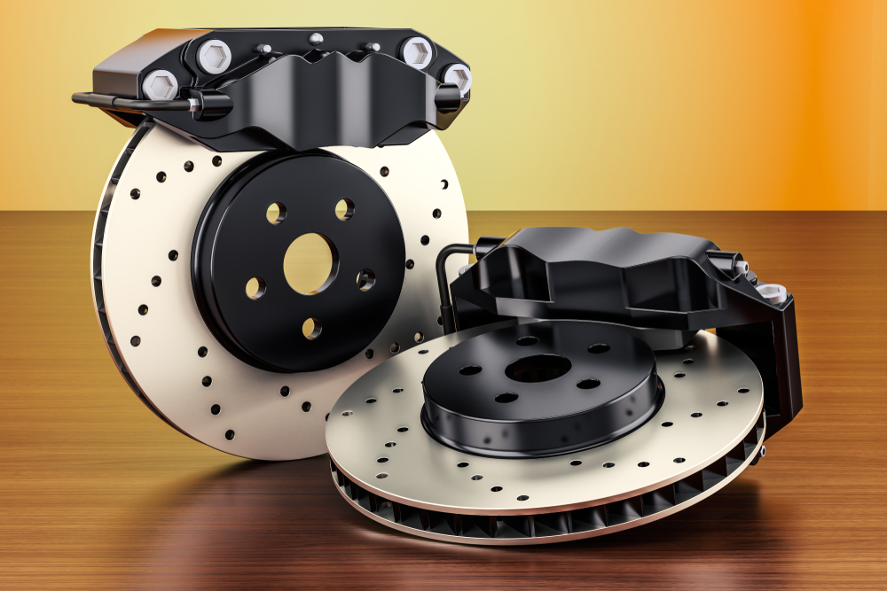 rotating direction of the internally ventilated brake discs