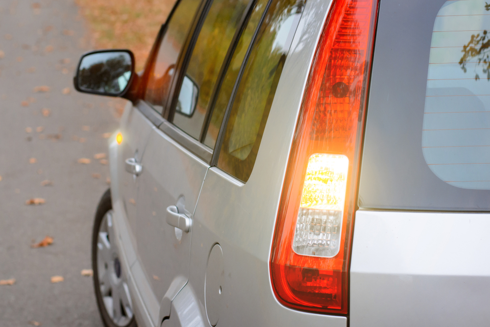 the turn signals at the rear of the vehicle
