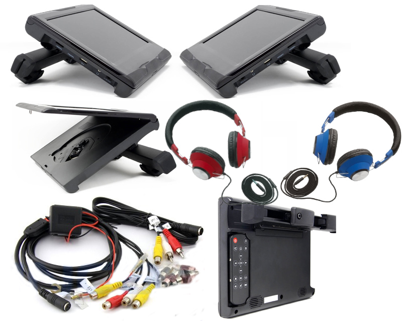 Retrofit headrest monitor sets