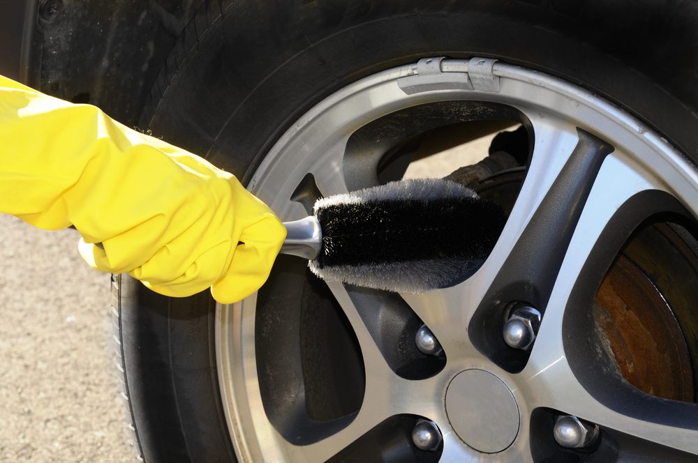 Rinse off the rim cleaner with soapy water