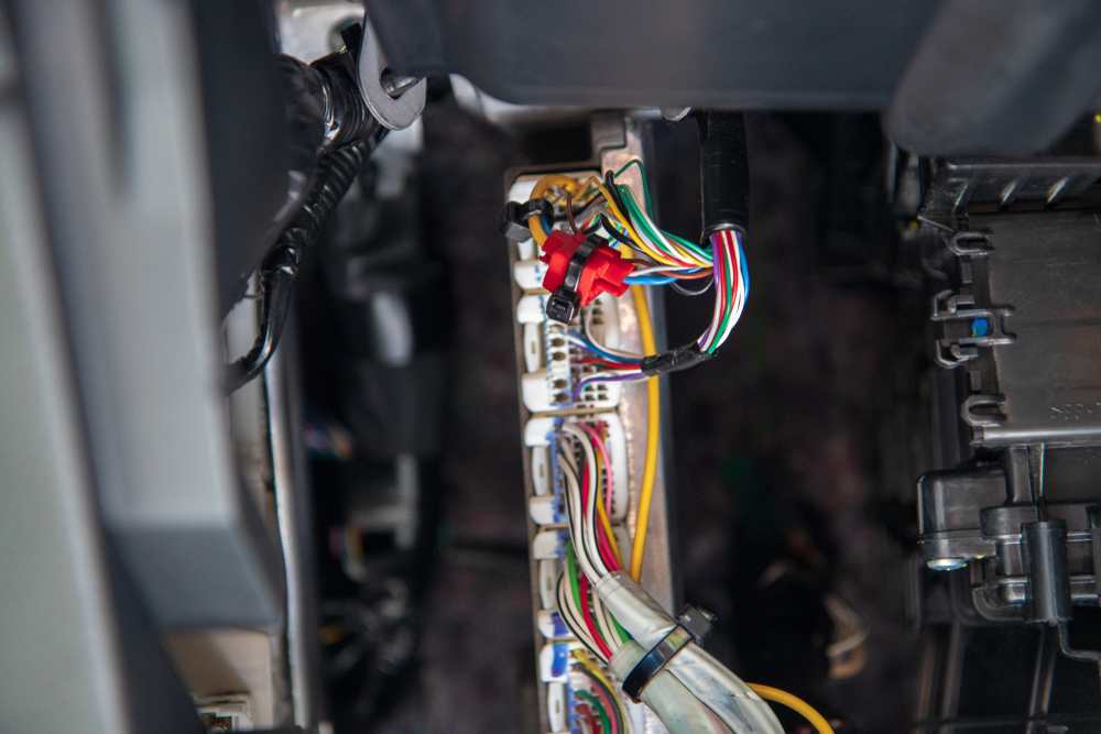 check connectors on individual modules of a cable harness