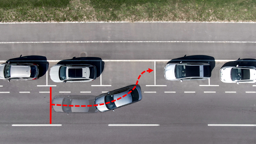 Parking a car backwards into a side parking space